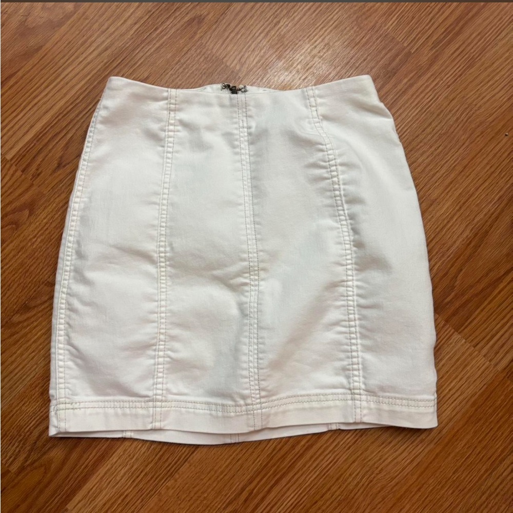 Free People Cream Pencil Skirt